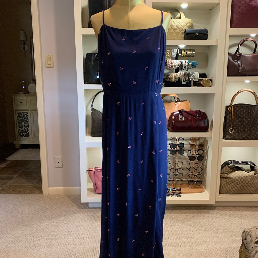 Square Neck Cherry Fit & Flare Sundress